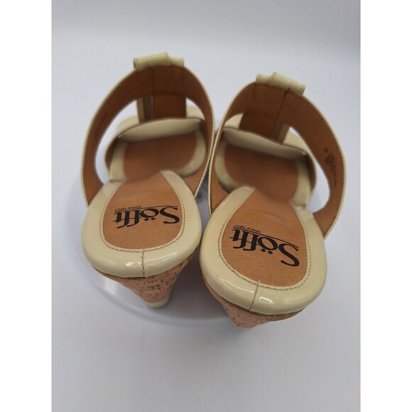 Sofft Anita CreamPatent Leather Wedge Sandals size 8M Womens - Picture 5 of 11